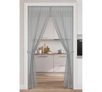 Screen Doors with Magnets 90 x 199 cm Full Frame Magic Tape Kid and Pet Friendly Fly Curtains Keep Bugs Out & Lets Fresh Air in Easy to Install Without Drilling, Grey