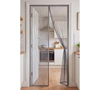 Screen Doors with Magnets 91 x 200 cm Full Frame Magic Tape Kid and Pet Friendly Fly Curtains Keep Bugs Out & Lets Fresh Air in No Drill Installation Automatically Closes, Grey
