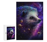 Screen-Free Activity: Cosmic Hedgehog Art Print-11, 300 PCS, Decorative Wooden Puzzle, for Mindful Indoor Entertainment