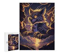 Screen-Free Activity: Thundering Wolf Storm, 500 PCS, Decorative Wooden Puzzle, for Mindful Indoor Entertainment