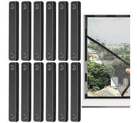 Screen Magnets - 12 Pieces Magnetic Strips With Strong Adhesive Backing For Easy Installation, Perfect Holding Screens Securely | Window Hardware Set Nursery, Apartment, Living Room, RV, Patio, And Ga
