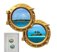 Screen Magnets for Screened Doors,2 Pack Porthole Themed Screen Magnets for Patio Doors - Fridge Magnets, Decorative Magnetic Screen Stickers for Screens Soydan
