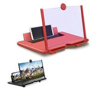 Screen Magnifier 2026 Newest Version, 3d Hd Mobile Phone Screen Amplifier,Screens Magnifier For Cell Phone, Compatible With All Smartphones,3d Movies Magnifiers Gadgets for Gifts (red,10in)