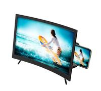 Screen Magnifier for Cell Phone, 12" Curved Magnifying Screen Upgraded HD 3D Screen Amplifier Phone Stand with Screen Enlarger Compatible with All Smartphones for Movies Videos