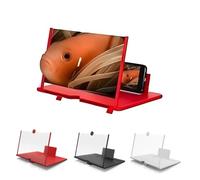 Screen Magnifier for Smartphone, Screen Magnifier Newest Version, 3d Pull-Out Hd Screens Phone Projector, for Watching Movies Playing Games, Supports All Smartphones (Red,10in)