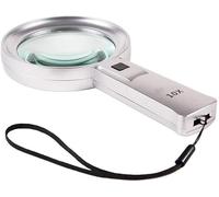 Screen Magnifier Illuminated Magnifying Glass Handheld Lanyard 10X Magnifying with 6 Led Light High Definition Magnifying Glass Old Man Reading Jewelry Maps Crafts Jewelry Identification Mag
