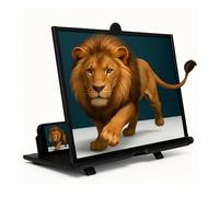 Screen Magnifier Version, 2026 Upgrade Ultra HD 10-18inch 3D Foldable Mobile Phone Magnifier Screen for Movies, Videos & Gaming, Supports All Smartphones (Black, 10 Inch)