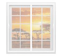 Screen Mesh Curtain 117 x 109 cm with Powerful Magnets & Full Frame Magic Tape, Keep Bugs Out & Lets Fresh Air in Magnetic Screen Fly Curtain for All Types of Windows, White