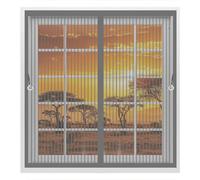 Screen Mesh Curtain 118 x 117 cm with Powerful Magnets & Full Frame Magic Tape, Keep Bugs Out & Lets Fresh Air in Magnetic Screen Fly Curtain for All Types of Windows, Grey