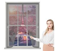 Screen Mesh Curtain 170 x 145 cm Powerful Magnets, No Drill Installation, Automatically Closes, for Keeping Out Flies & Bug Magnetic Bug Curtain for All Types of Windows, Grey