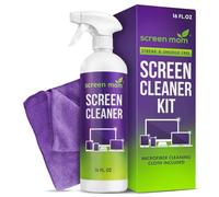 Screen Mom Screen Cleaner Spray & Microfibre Cloth for TV, Car, Laptop 16oz | Streak Free Formula, Monitor Spray Phone Cleaners with Wipes for OLED, Glass, Computer, Phone, iPad, Electronic Cleaning Kit