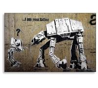 Screen print with "Banksy" Graffiti-Image 60 x 80 CM i AM your Father! Image mounted on stretcher frame! Pop Art pictures, Art prints, wall hangings, decorative prints "Banksy" Street Art Wall Hangings