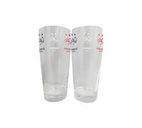 Screen-printed beer glass France (x2) Blanc 300 ml
