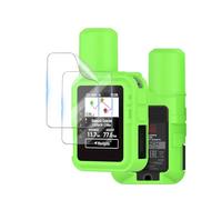 Screen Protector for Garmin inreach Mini 3 Plus GPS Handheld (2 Pack) and Soft Silicone Case Cover,Anti-Scratch &Anti-Vibration&Transparent, High Definition Full Coverage.(Glow Green)