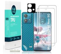 Screen Protector For Motorola Edge 40 Neo 5G 6.55",with 2Pcs Flexible TPU Film,1Pc Camera Lens Protector,1Pc Backing Carbon Fiber Film [Fingerprint Reader,Easy to install]