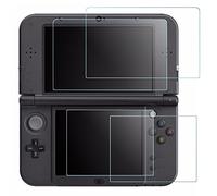 Screen Protector for Nintendo NEW 3DS XL, AFUNTA 4 Pcs Tempered Glass for Top Screen and HD Clear Crystal PET Film for Bottom Screen, 3DSXL Film Accessory