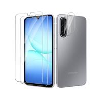 Screen Protector for Samsung Galaxy A17, 2 x Tempered Glass Screen Protectors and 2 x Camera Protection, Tempered Glass Screen Protector, HD Screen Protector, 9H Hardness, Does Not Influence the Case