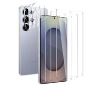 Screen Protector for Samsung Galaxy S25 Ultra, Pack of 3 Tempered Glass + 3 Camera Screen Protectors, HD Screen Protector, Scratch-Resistant, Anti-Bubble, 9H Hardness