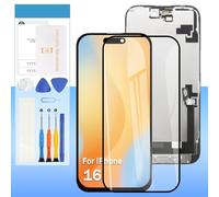 Screen Replacement for iPhone 16 A3287 A3081 A3286 A3288 6.1" LCD Screen Display Touch Digitizer with True Tone, Face ID Support, 3D Touch (Tools - Waterproof Seal - Screen Protector)