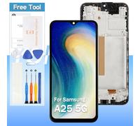 Screen Replacement for Samsung Galaxy A25 5G SM-A256E SM-A256B SM-A256U 6.5" LCD Display Touch Digitizer Assembly(Incell,Black with Frame)