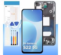 Screen Replacement for Samsung Galaxy S22 5G (TFT,US Version) SM-S901 SM-G901U SM-G901A SM-G901W 6.1“ LCD Display Touch Digitizer Glass Assembly - Black with Frame - Tools