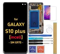 Screen Replacement LCD Display Touch Digitizer Assembly for Samsung Galaxy S10 Plus G975 G975U G975W G 975F/DS 6.4"(Incell Type with Midnight Black)