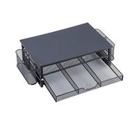 Screen Stand with Ventilation Drawer Pen Cup Double-Layered Metal Laptop with Side Storage Desk Organiser Computer Monitor