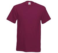 Screen Stars Fruit of The Loom Men's Plain T-Shirt 100% Cotton, Burgundy, S