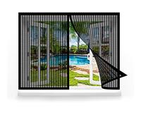 Screen Window with Magnets 120 x 120 cm, Heavy Duty Bugs Door Screen Keep Insects Out Fits Any Size Insect Mesh Mosquito Net for Window, Black