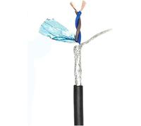 Screened Pure Copper Core Cable, RS485 Twisted Pair Shielded Cable Audio and Power 2-Core Multicolor 16-26 AWG 10-50 meters(30meters,2CORES-22AWG 0.3MM2 BLACK)