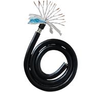 Screened Pure Copper Core Cable, TRVVPS Twisted Pair Shielded Cable 2-20 Cores 26-17 AWG Black 2 Meters(8CORES-20 AWG 0.5MM2)