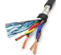 Screened Pure Copper Core Cable, Twisted Pair Shielded Audio Cable 2-24 Core 14-26 AWG 1-5 Meters PVC Copper Gray Black(6cores 16 Awg 1.5mm,1 meters)