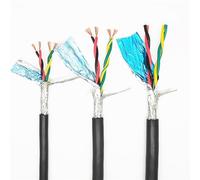 Screened Pure Copper Core Cable, Twisted Pair Shielded Cable For Audio And Signal 18-26 AWG 2-8 Core Black Gray 1-5 Meters(22awg 0.3mm2 Black,1Meter 6Core)