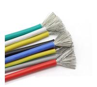 Screened Pure Copper Core Cable, UL3135 Silicone Tinned Copper Wire 5 Meters 600V -60°C To 200°C 12-30AWG Multicolor(Green,16AWG)