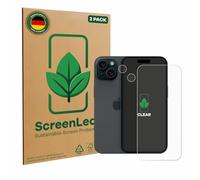 ScreenLeaf 2 Pack Screen Protector compatible with Apple iPhone 15 (Front+Camera) [sustainable screen protection, clear, anti-scratch]