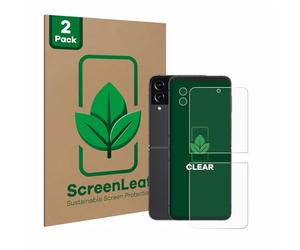 ScreenLeaf 2 Pack Screen Protector compatible with Samsung Galaxy Z Flip 4 (Front+Camera) [sustainable screen protection, clear, anti-scratch]