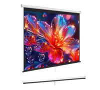 Screens Manual, Pull Down Manual Projector Screen With AUTO LOCK, Retractable Outdoor Movie Screen, 4K HD 3D Ready Wrinkle-Free Black Backing, Home Theater Cinema Office Classroom(60inch 16:9)