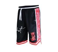 SCREENSHOT Mens Premium Urban Sreetwear Fashion Basketball Mesh Shorts - Athletic Sports Team Color 11" Inseam Jersey Shorts, Ss1122-black, Small