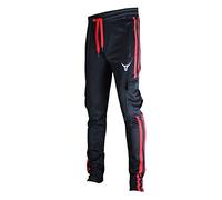 SCREENSHOT-Track Pants Basic Mens Premium Slim Fit Athletic Fitness Fashion Urban Lifestyle Streetwear Bottoms, S41900 Bk/Rd, Medium
