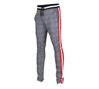 Screenshotbrand Mens Hip Hop Premium Slim Fit Track Pants - Athletic Jogger Bottom with Side Taping, P11957-black/Pattern, Medium