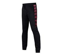 Screenshotbrand Mens Hip Hop Premium Slim Fit Track Pants - Athletic Jogger Bottom with Side Taping, P11972-black/Red, Large