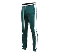 Screenshotbrand Mens Hip Hop Premium Slim Fit Track Pants - Athletic Jogger Bottom with Side Taping, S41700-gr/Wh, Medium