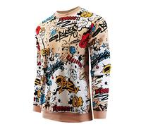 SCREENSHOTBRAND Mens Urban Hip Hop Premium Fleece - Pullover Active Urbanwear Street Fashion Crew Neck Sweatshirt, F11025-multi, Medium