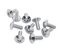 Screw 10pcs General Parts Stainless Steel Large For Flat Head Hexagon Socket Screws Bolts M6 M5 For Car Motorcycle Moped Scooter Tail Plates