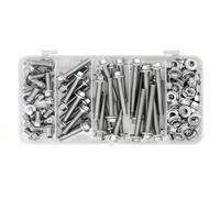 Screw and bolt combination sets 112PCS M6 Stainless Steel 304 Flanged Hex Head Bolts and Nuts kit 10mm 20mm 30mm 40mm 50mm