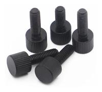 Screw Assortment 5pcs M2 Black Carbon Steel Thumb Screws Plain Type Metric Knurled Head Manual Adjustment Screws for DIY Excellent Quality