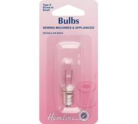 Hemline Sewing Machine Bulb - Small 15W/240V SES Screw in Cap for Universal Sewing Machines and Appliances, Natural Light Replacement Bulb - 20 x 48mm (0.75 x 1.875in) Type D