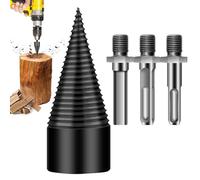 Screw Cone Shank, Easy Split Drill with 3 Drill Attachments, Firewood Splitter Drill for Electric Drill, for Wood Splitter, Drill Cone Drill, Step Drill