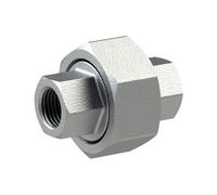 Screw connection 340, conical sealing, IG/IG, Rp/Rp 3/4, operating temperature -20 °C to 300 °C, black malleable iron, hot-dip galvanised