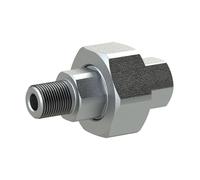 Screw connection 341, conical sealing, IG/AG, Rp/R 2 1/2, operating temperature -20°C to 300°C, black malleable iron, hot-dip galvanised